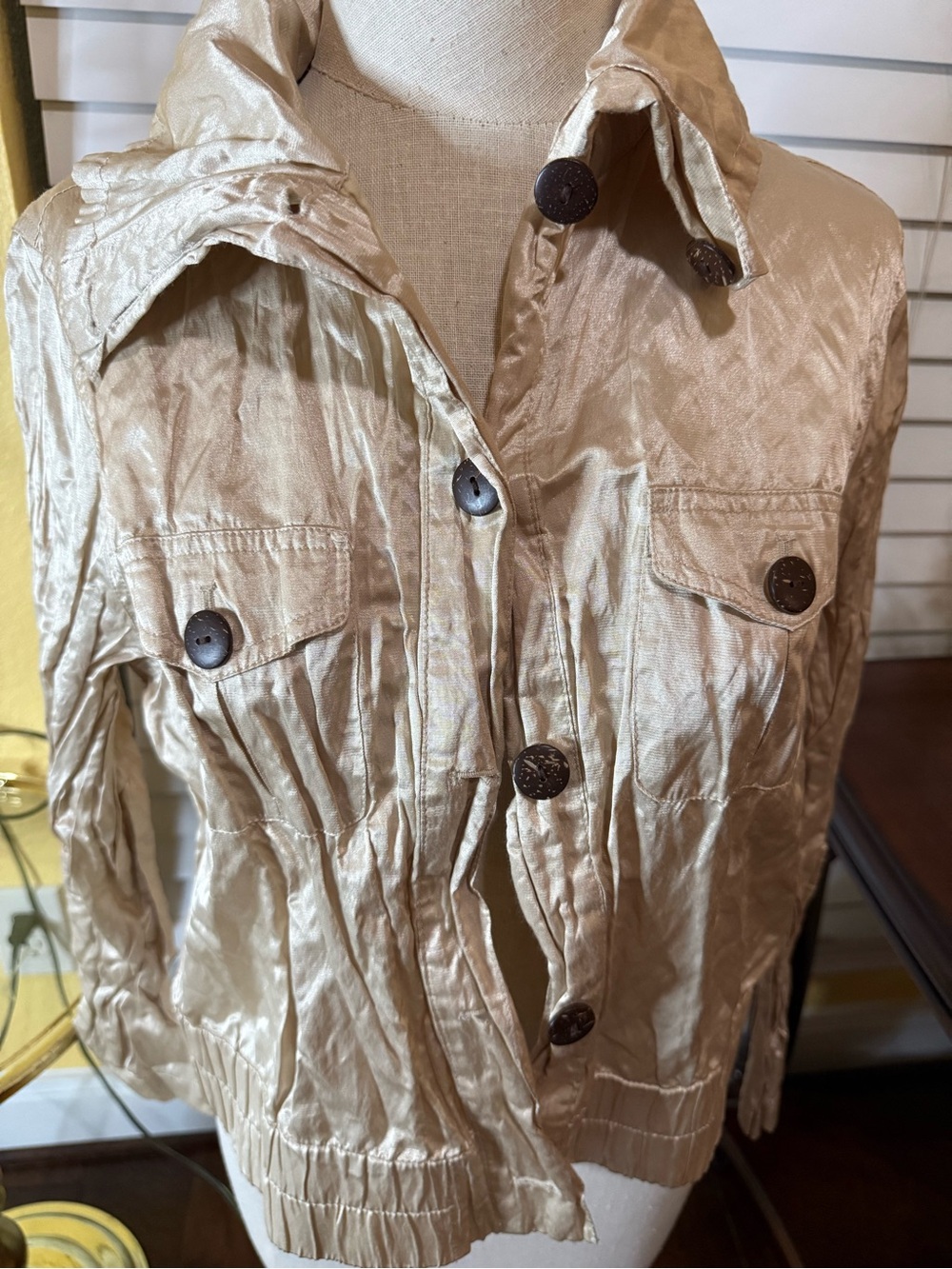 Ruby Rd. Metallic Champagne Utility Jacket - Picture 3 of 10